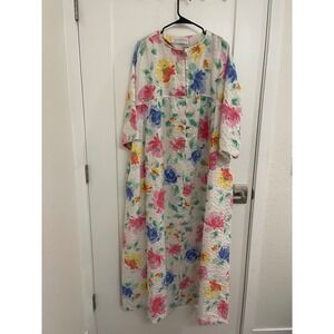 Vintage Miss Elaine Rainbow GrandmaCore Duster House Coat Pajama Robe